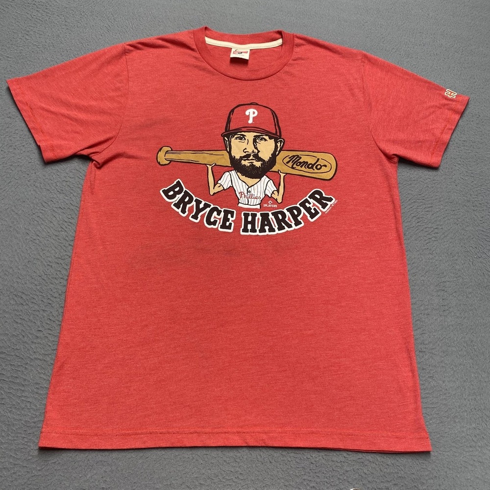 Philadelphia Phillies Shirt Mens Medium Red Bryce Harper MLB Baseball Homage Tee